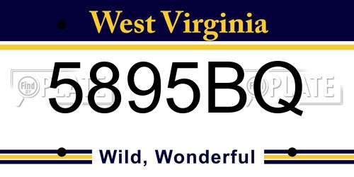 5895BQ West Virginia License Plate