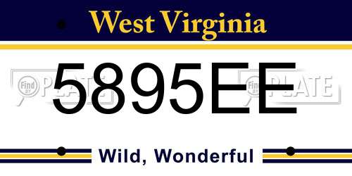 5895EE West Virginia License Plate