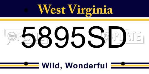5895SD West Virginia License Plate