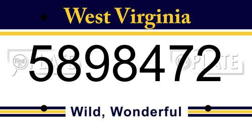 5898472 West Virginia License Plate