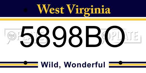 5898BO West Virginia License Plate