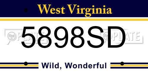 5898SD West Virginia License Plate