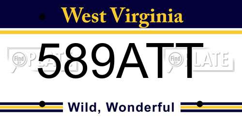 589ATT West Virginia License Plate