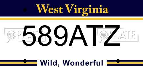 589ATZ West Virginia License Plate