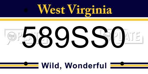 589SS0 West Virginia License Plate