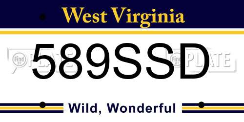 589SSD West Virginia License Plate
