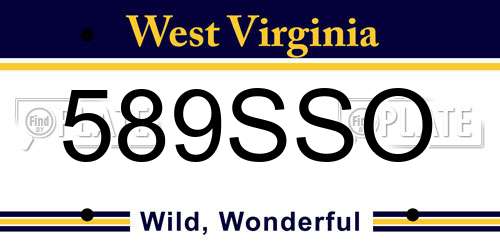 589SSO West Virginia License Plate