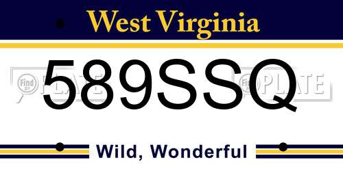 589SSQ West Virginia License Plate