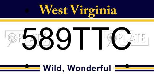 589TTC West Virginia License Plate