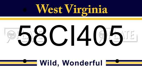 58CI405 West Virginia License Plate