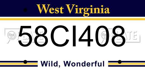 58CI408 West Virginia License Plate