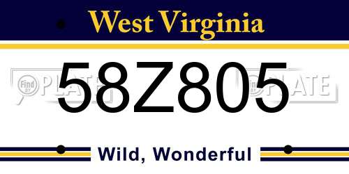 58Z805 West Virginia License Plate