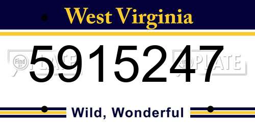 5915247 West Virginia License Plate
