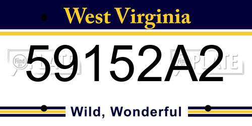 59152A2 West Virginia License Plate