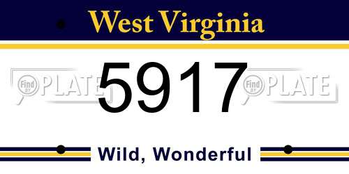 5917 West Virginia License Plate