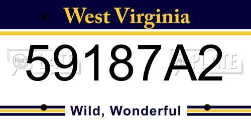 59187A2 West Virginia License Plate