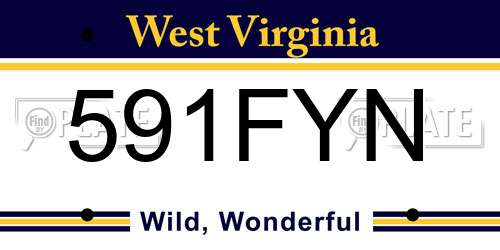 591FYN West Virginia License Plate