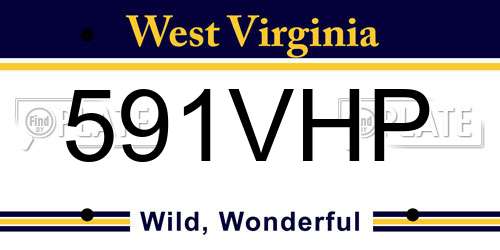591VHP West Virginia License Plate