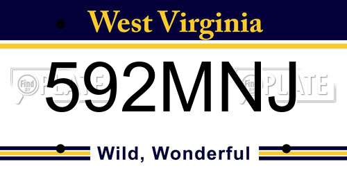 592MNJ West Virginia License Plate
