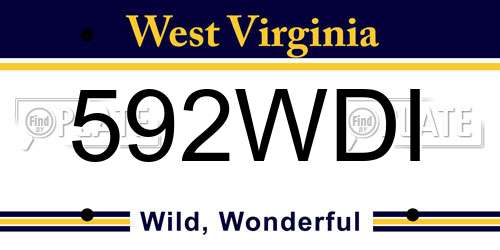 592WDI West Virginia License Plate