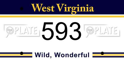 593 West Virginia License Plate