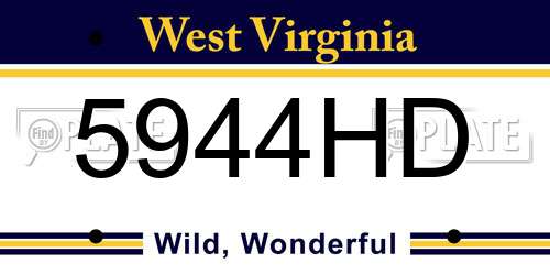 5944HD West Virginia License Plate