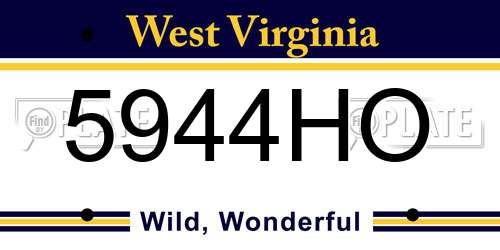 5944HO West Virginia License Plate