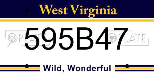 595B47 West Virginia License Plate