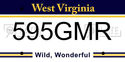 595GMR West Virginia License Plate