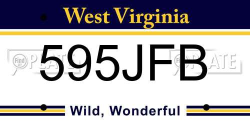 595JFB West Virginia License Plate
