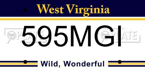 595MGI West Virginia License Plate