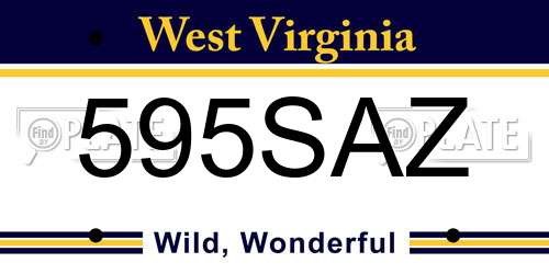 595SAZ West Virginia License Plate