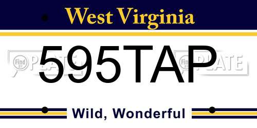 595TAP West Virginia License Plate