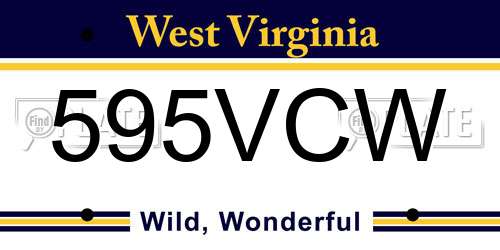 595VCW West Virginia License Plate