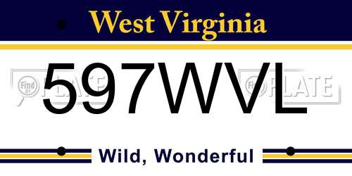 597WVL West Virginia License Plate