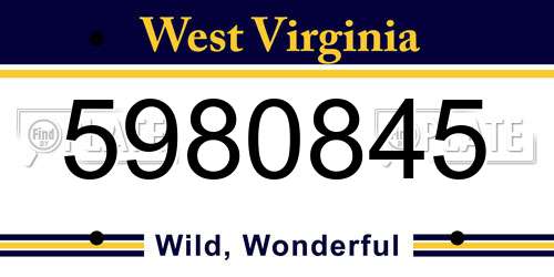 5980845 West Virginia License Plate