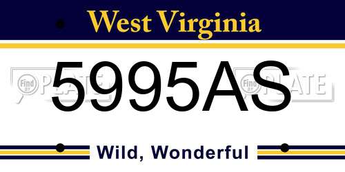 5995AS West Virginia License Plate