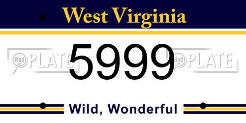 5999 West Virginia License Plate