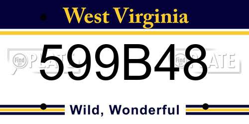 599B48 West Virginia License Plate