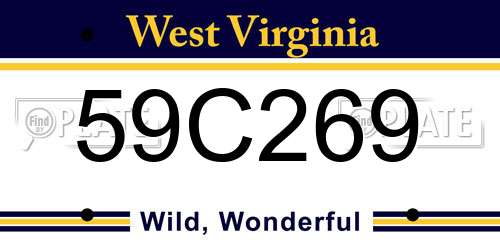 59C269 West Virginia License Plate