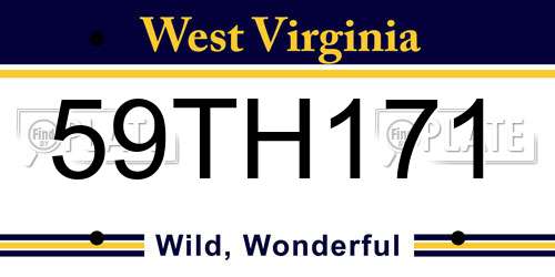 59TH171 West Virginia License Plate