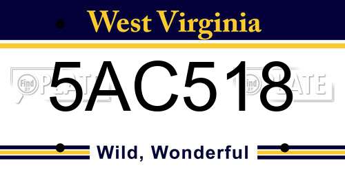 5AC518 West Virginia License Plate