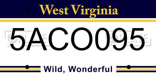 5ACO095 West Virginia License Plate