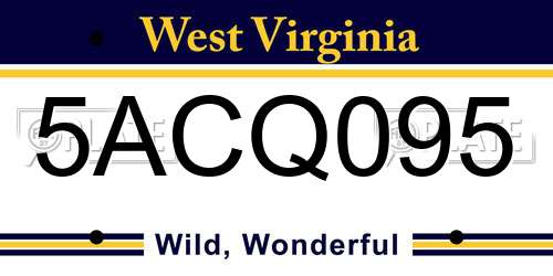 5ACQ095 West Virginia License Plate