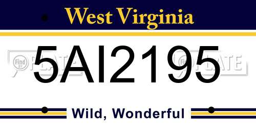 5AI2195 West Virginia License Plate