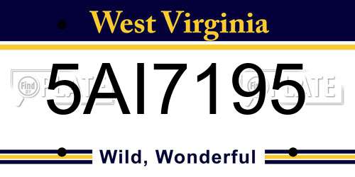 5AI7195 West Virginia License Plate