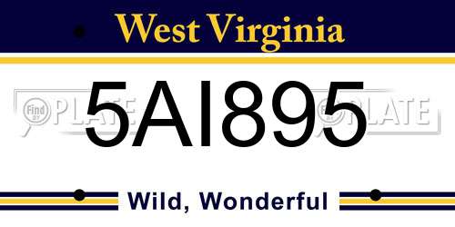 5AI895 West Virginia License Plate
