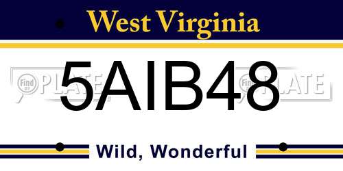 5AIB48 West Virginia License Plate