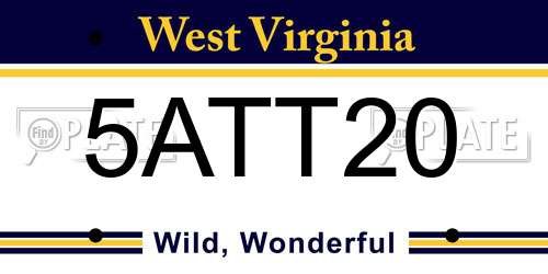 5ATT20 West Virginia License Plate
