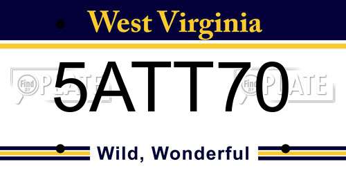 5ATT70 West Virginia License Plate